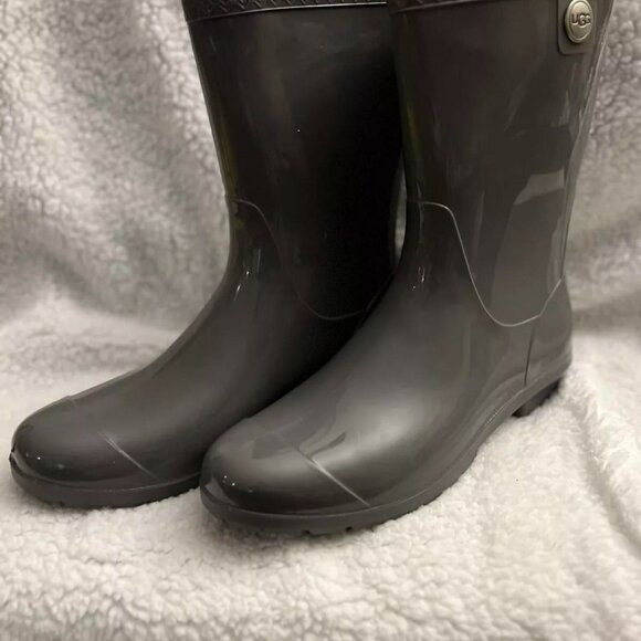 UGG Woman's Sienna Rain Boots Size 9 Charcoal - Picture 2 of 3